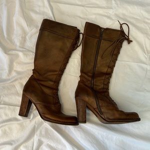 Frye Tall Lace-Up Heeled Boots 7.5